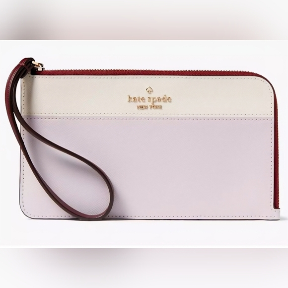 kate spade Handbags - Kate Spade Lucy Style Zip-Up Wristlet Wallet Pale Purple White